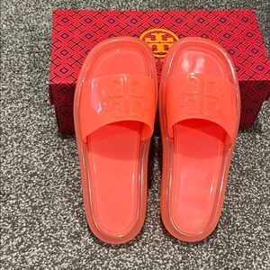 Tory Burch Bubble Jelly Slide Fluorescent Pink